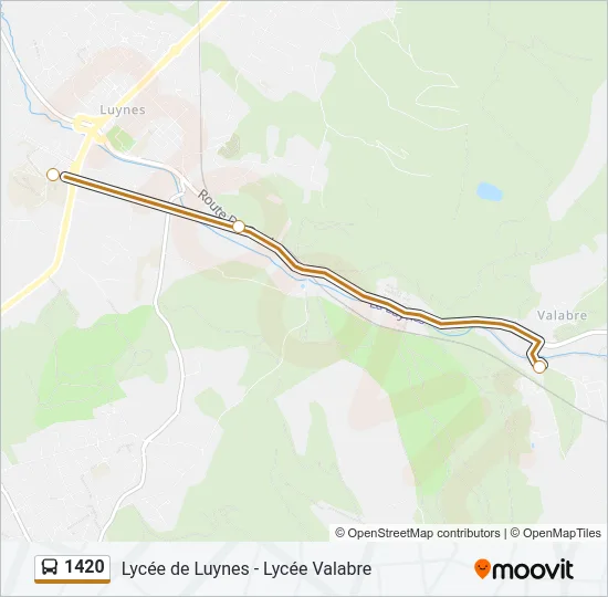 1420 Bus Line Map