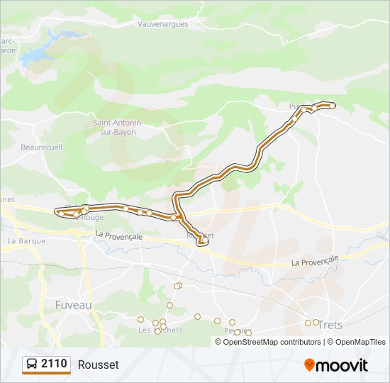 Plan de la ligne 2110 de bus
