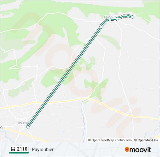 Plan de la ligne 2110 de bus