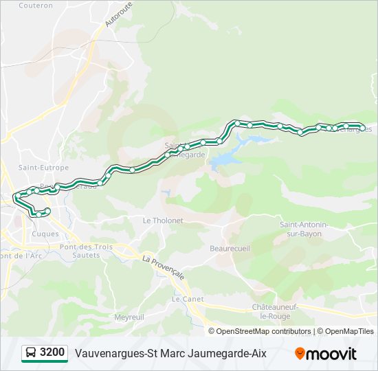 Plan de la ligne 3200 de bus