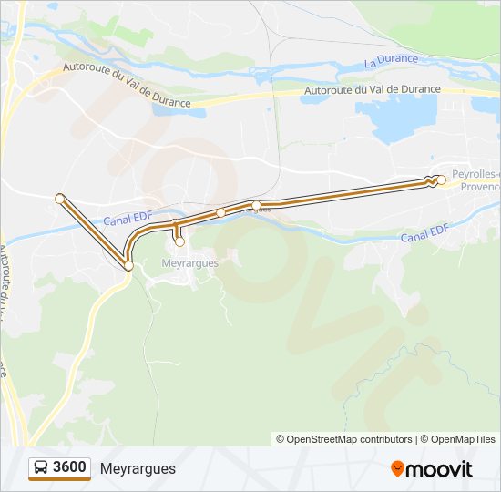 Plan de la ligne 3600 de bus
