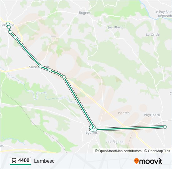 Plan de la ligne 4400 de bus