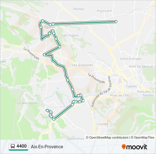 Plan de la ligne 4400 de bus