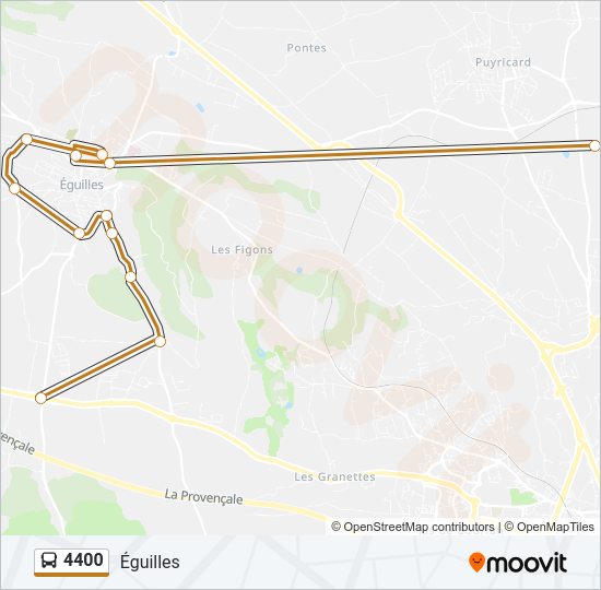 Plan de la ligne 4400 de bus