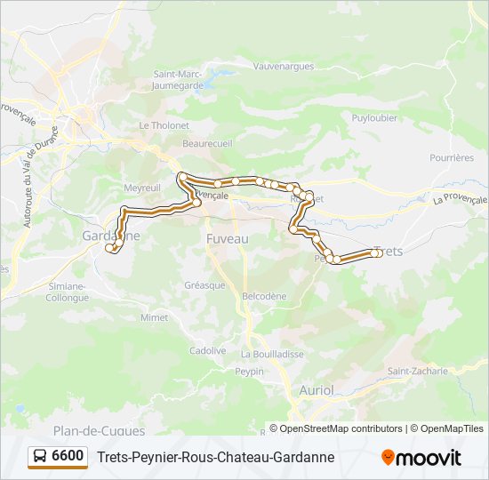 Mapa de 6600 de autobús