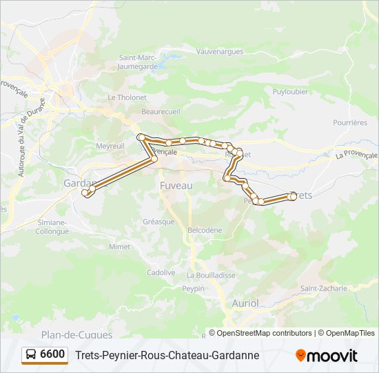 6600 bus Line Map