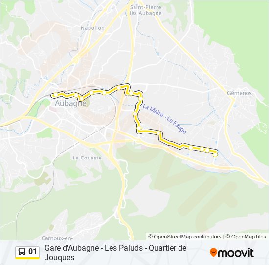 Plan de la ligne 01 de bus