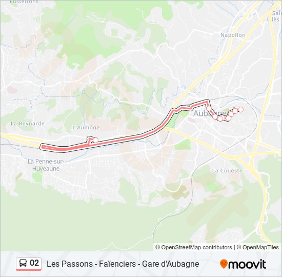 Plan de la ligne 02 de bus