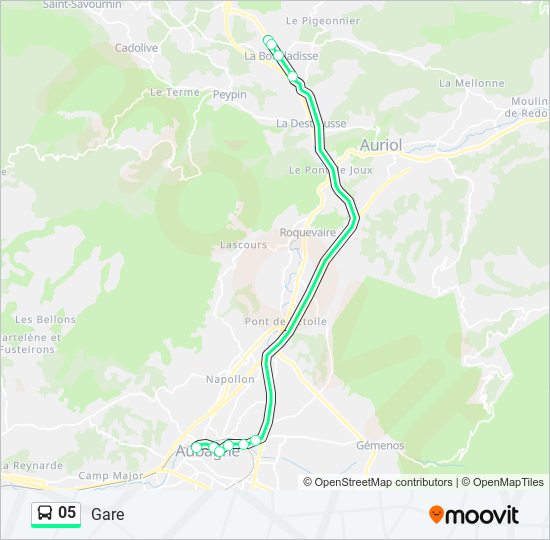 Plan de la ligne 05 de bus