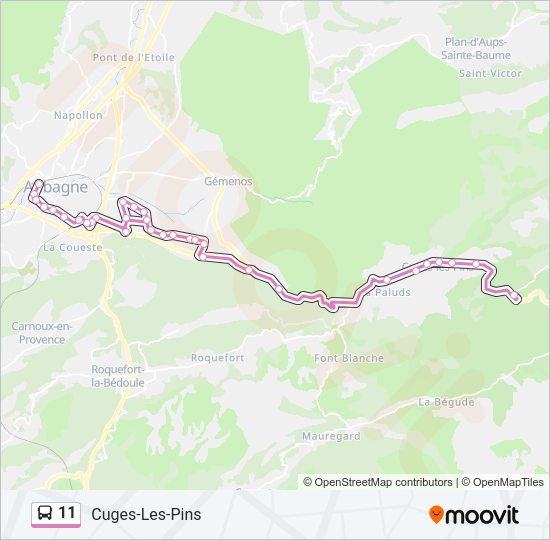 Plan de la ligne 11 de bus