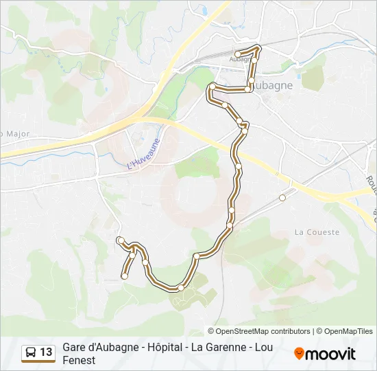 13 Bus Line Map