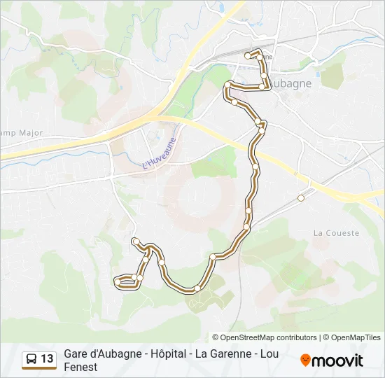 13 Bus Line Map