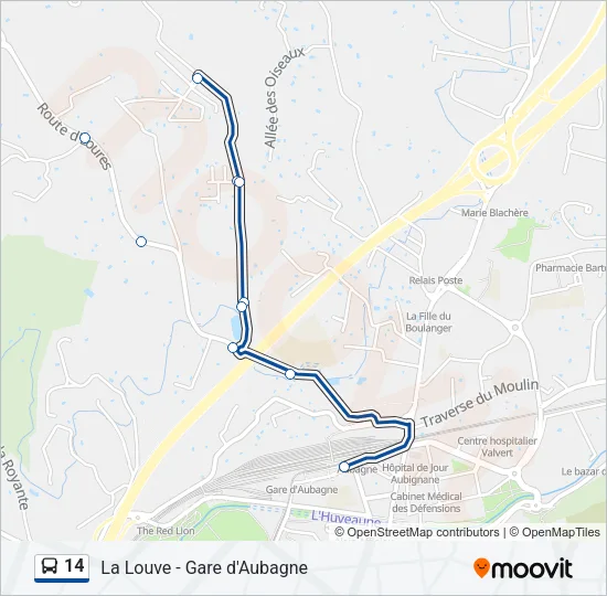 14 Bus Line Map