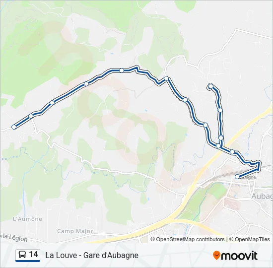 14 Bus Line Map