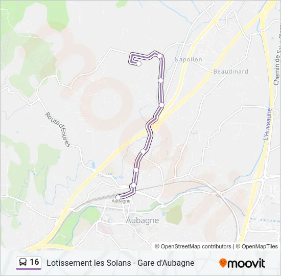 16 Bus Line Map