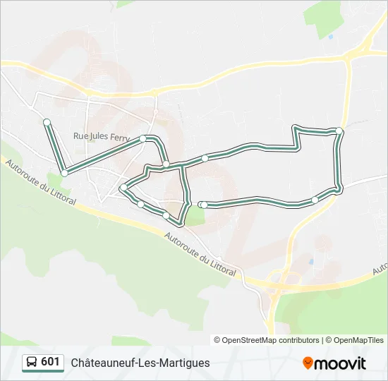 601 Bus Line Map