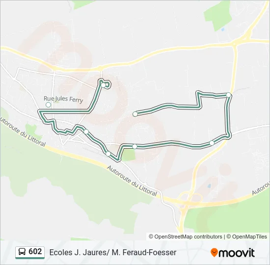 602 Bus Line Map