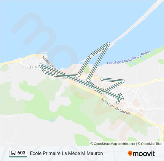 Plan de la ligne 603 de bus
