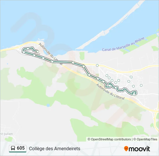 605 Bus Line Map