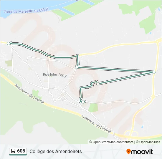 605 Bus Line Map
