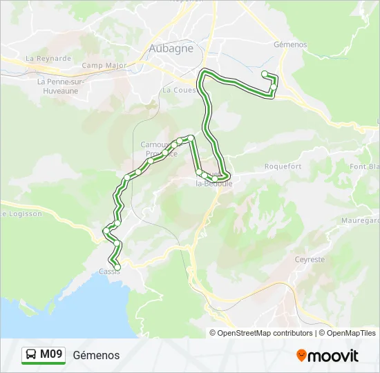 M09 Bus Line Map