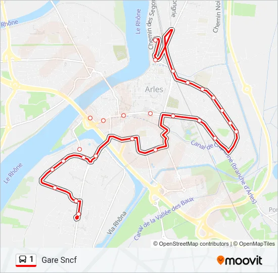 1 Bus Line Map