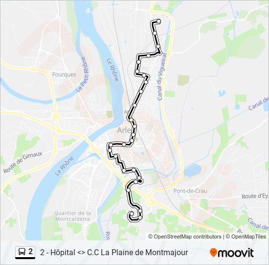 Plan de la ligne 2 de bus