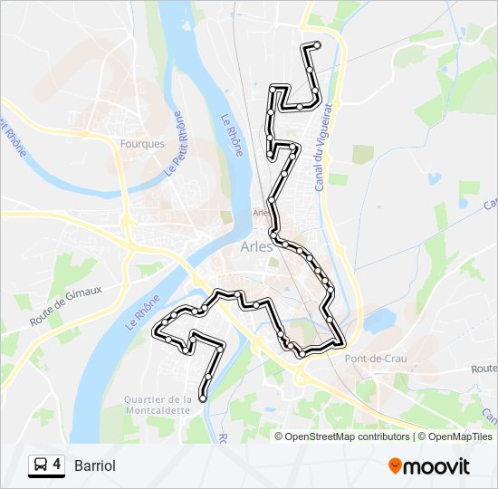 Mapa de 4 de autobús