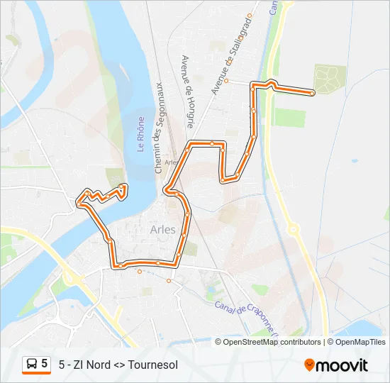 5 Bus Line Map
