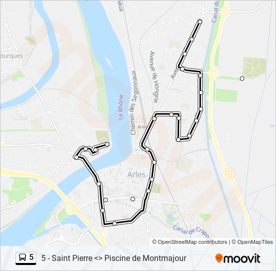 Mapa de 5 de autobús