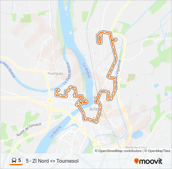 5 Bus Line Map