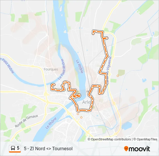 5 Bus Line Map