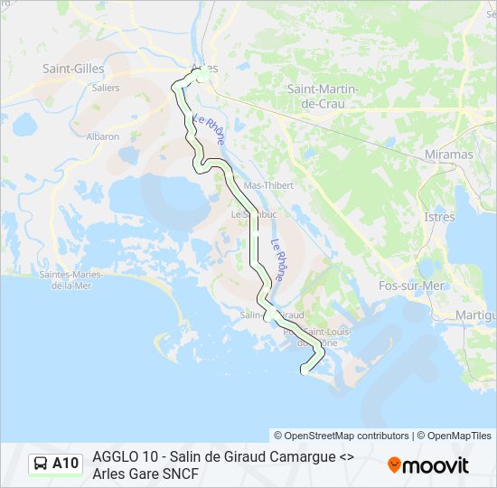 Mapa de A10 de autobús