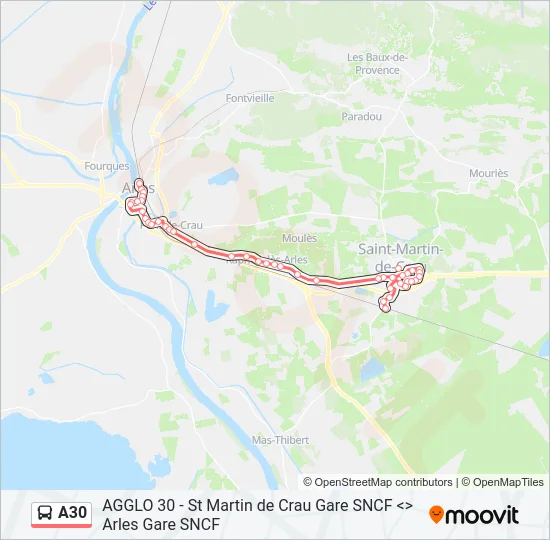 A30 Bus Line Map