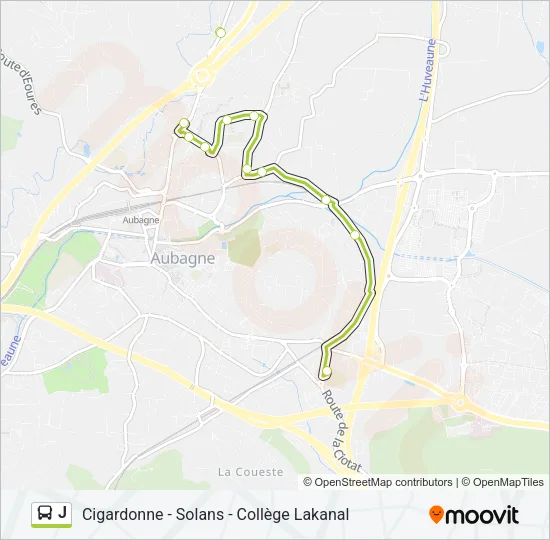 J Bus Line Map