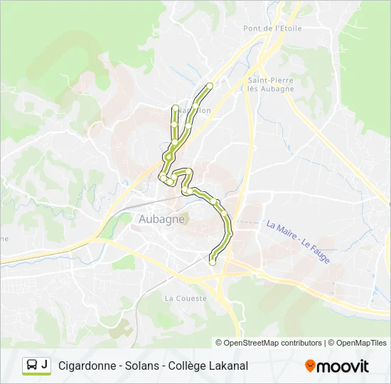 J Bus Line Map