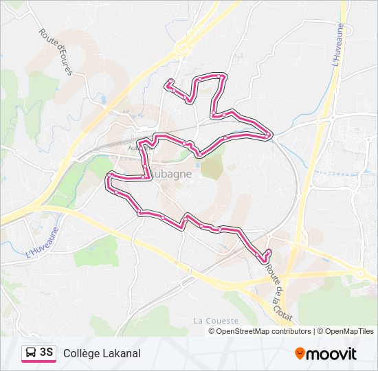 3S bus Line Map