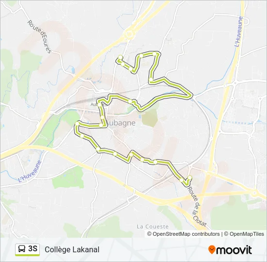 3S Bus Line Map