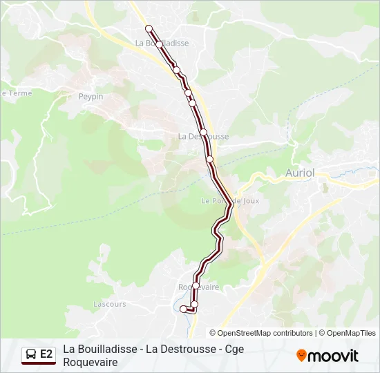 E2 Bus Line Map