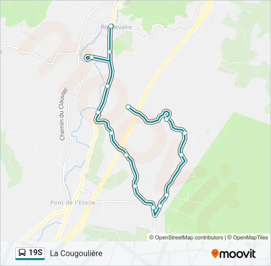 19S Bus Line Map