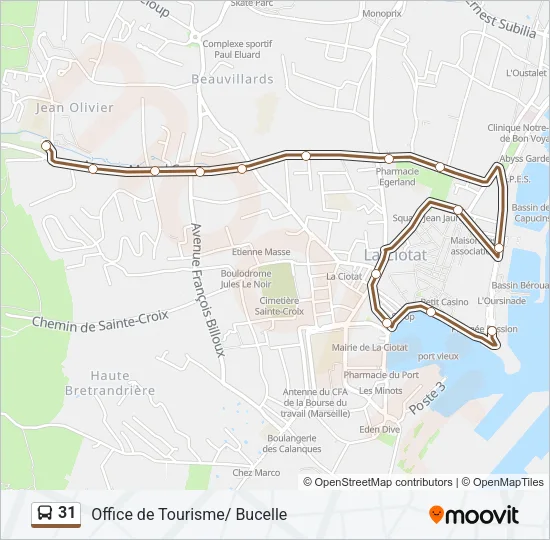 31 Bus Line Map