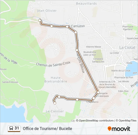 31 Bus Line Map