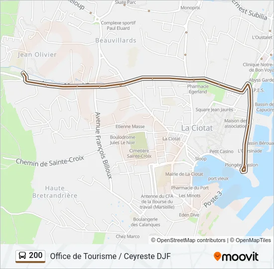 200 Bus Line Map
