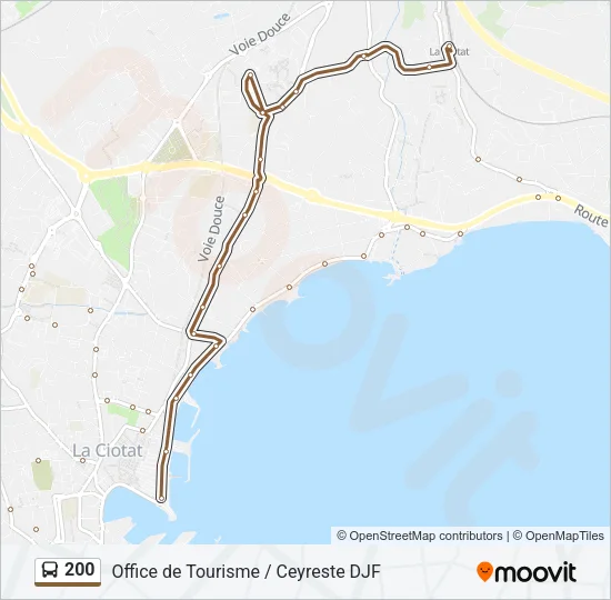 200 Bus Line Map