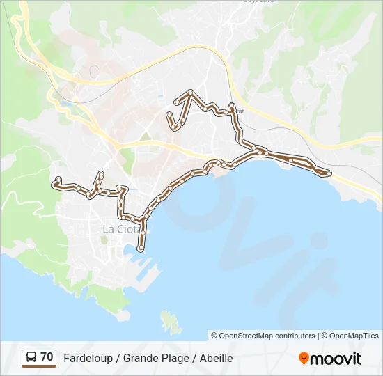 70 Bus Line Map