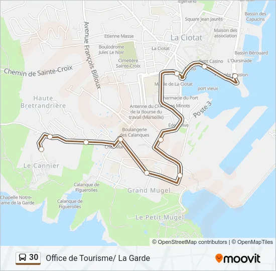 30 Bus Line Map
