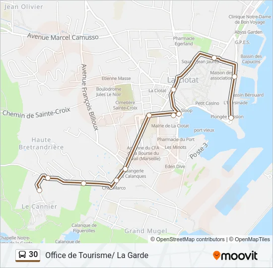 30 Bus Line Map