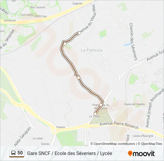 50 Bus Line Map