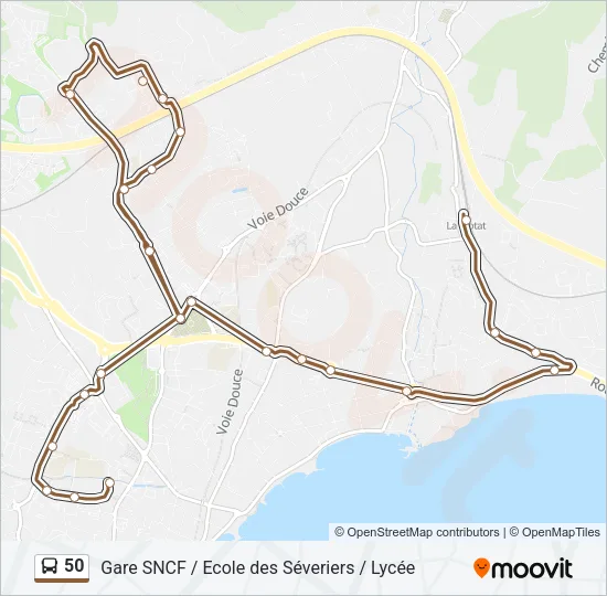 50 Bus Line Map