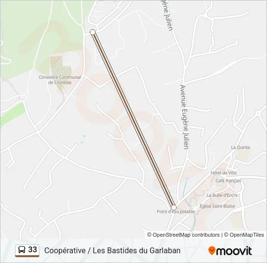 33 Bus Line Map